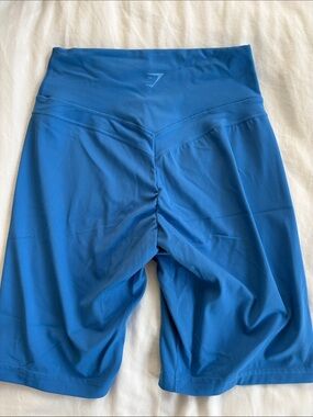 Gymshark Blue High-Waist Scrunch-Back Bike Shorts